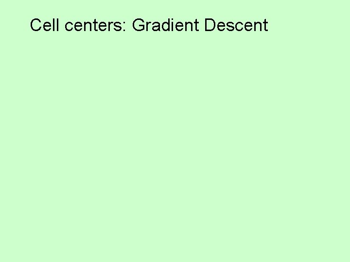 Cell centers: Gradient Descent 