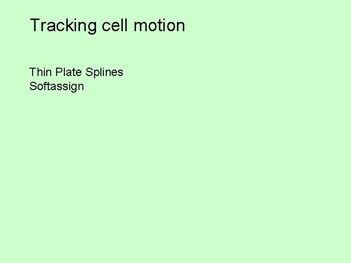 Tracking cell motion Thin Plate Splines Softassign 