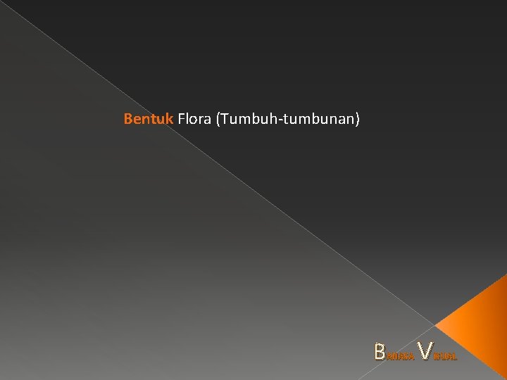 Bentuk Flora (Tumbuh-tumbunan) B AHASA V ISUAL 