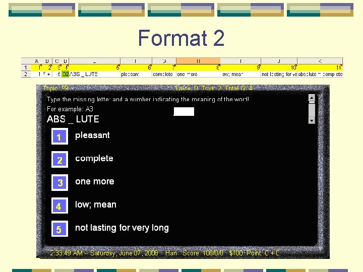 Format 2 