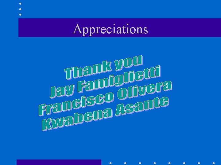 Appreciations 