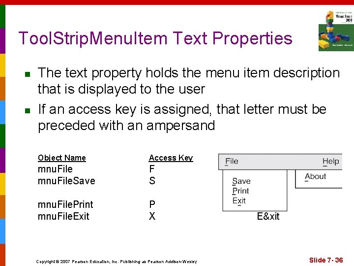 Tool. Strip. Menu. Item Text Properties n n The text property holds the menu