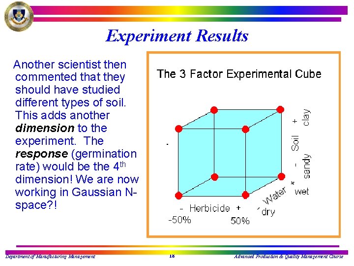 Experiment Results Another scientist then commented that they should have studied different types of