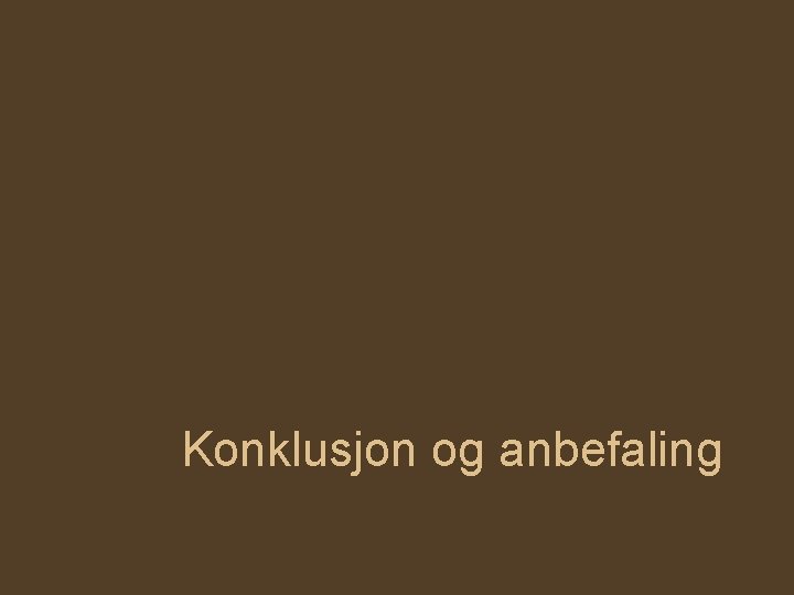 Konklusjon og anbefaling 