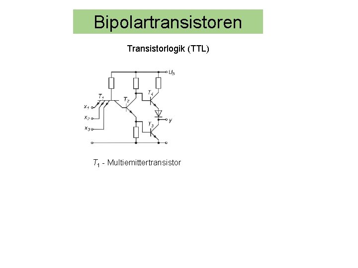 Bipolartransistoren Transistorlogik (TTL) T 1 - Multiemittertransistor 