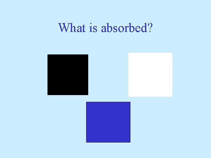 What is absorbed? 