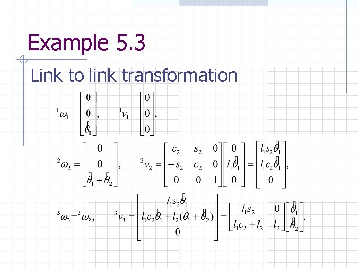 Example 5. 3 Link to link transformation  Example 5. 3 Link to link transformation
