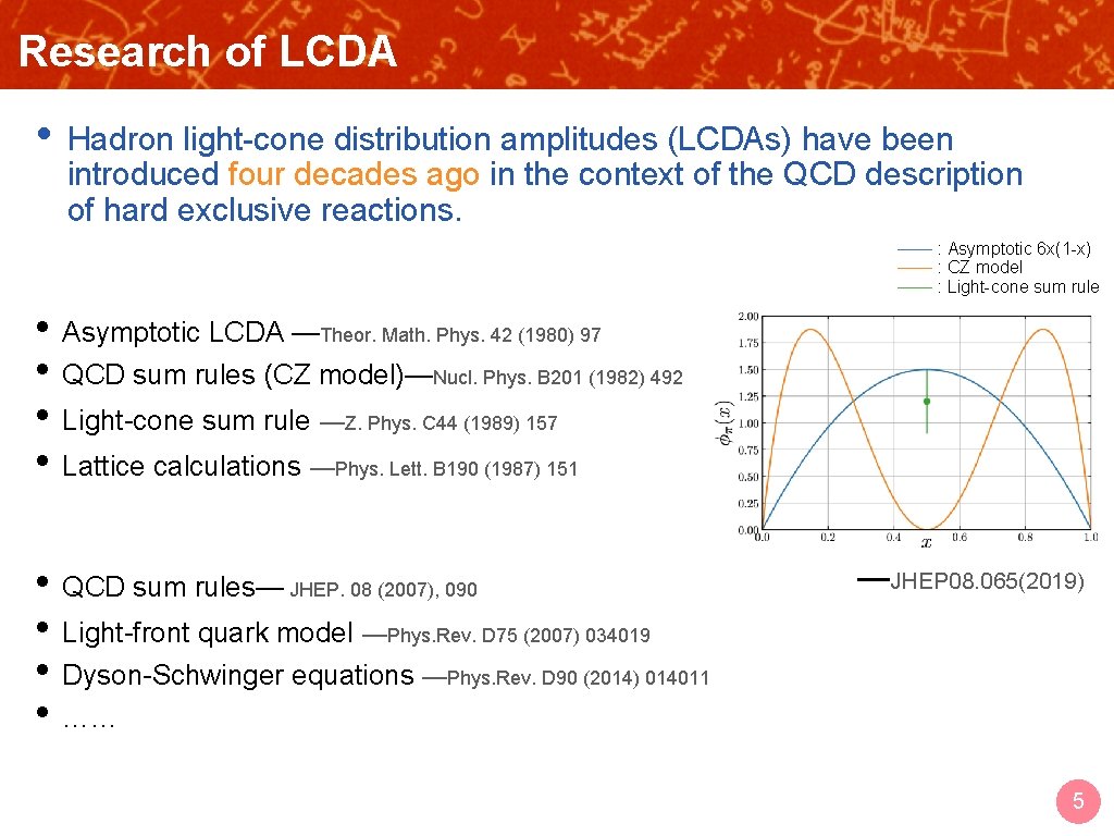 Research OUTLINE of LCDA • Hadron light-cone distribution amplitudes (LCDAs) have been introduced four