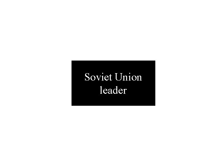 Soviet Union leader 