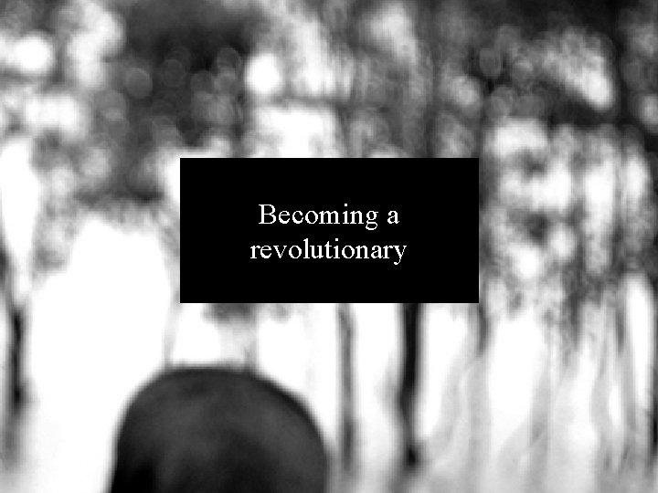 Becoming a revolutionary 