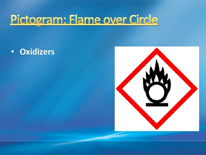 Pictogram: Flame over Circle • Oxidizers 34 