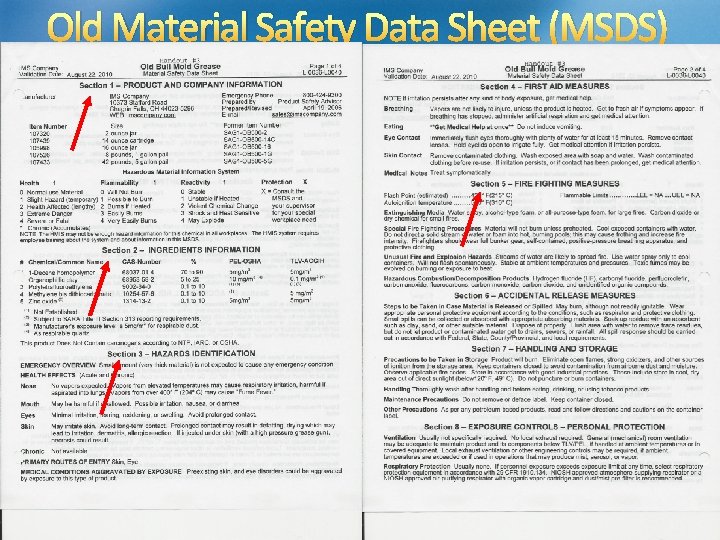 Old Material Safety Data Sheet (MSDS) 