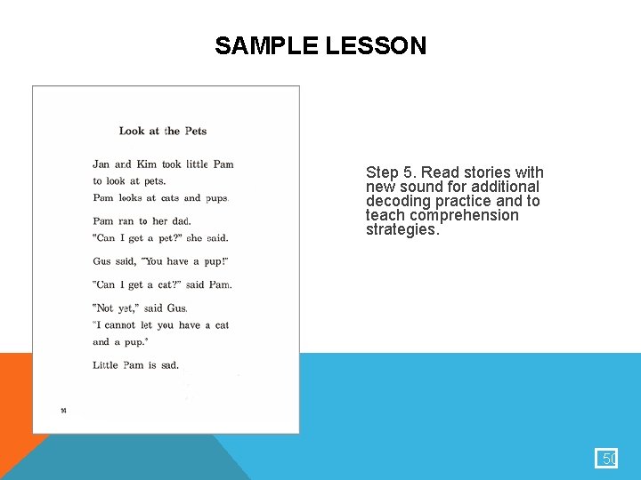 SAMPLE LESSON Step 5. Read stories with new sound for additional decoding practice and
