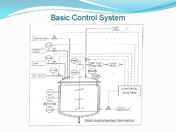 Basic Control System Well-instrumented fermentor 
