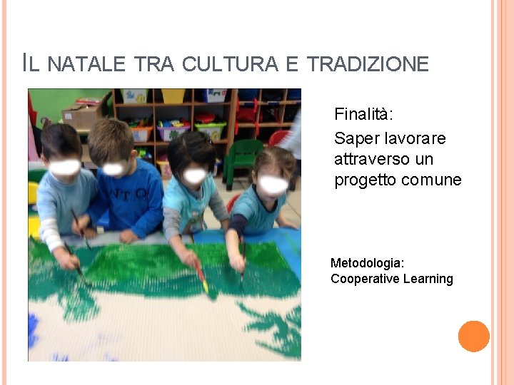 IL NATALE TRA CULTURA E TRADIZIONE Finalità: Saper lavorare attraverso un progetto comune Metodologia: