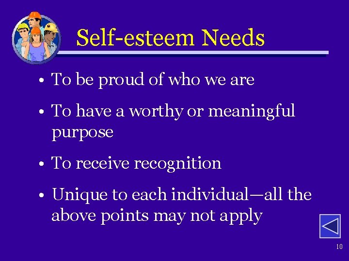 Self-esteem Needs • To be proud of who we are • To have a