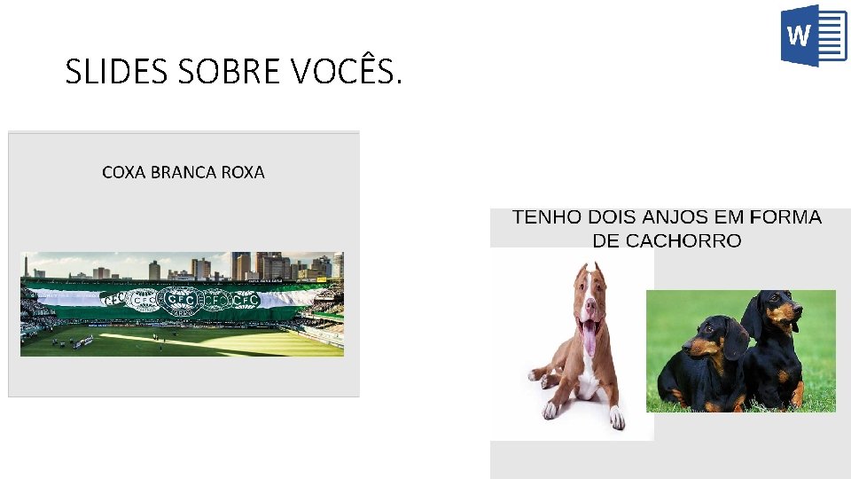 SLIDES SOBRE VOCÊS. 