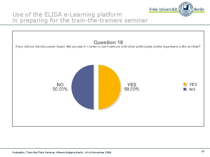 Use of the ELISA e-Learning platform in preparing for the train-the-trainers seminar Evaluation, Train-the-Tutor