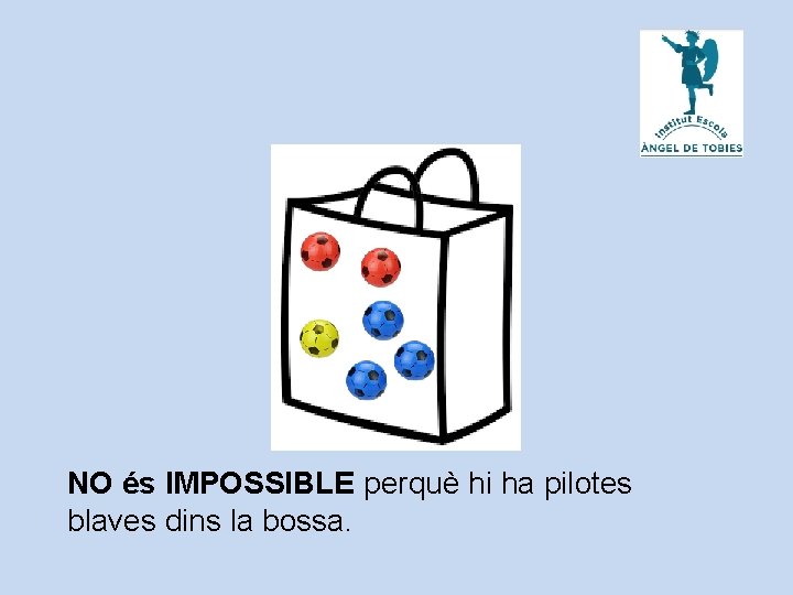 NO és IMPOSSIBLE perquè hi ha pilotes blaves dins la bossa. 