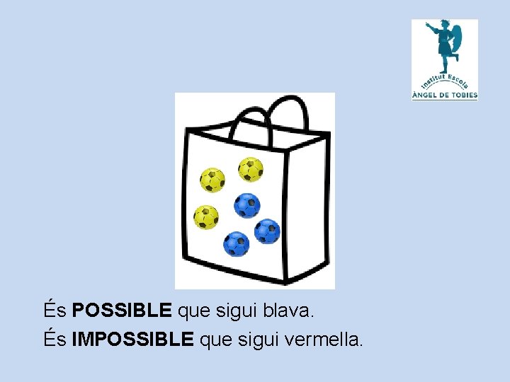 És POSSIBLE que sigui blava. És IMPOSSIBLE que sigui vermella. 