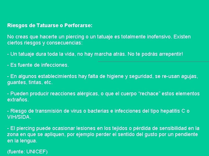 Riesgos de Tatuarse o Perforarse: No creas que hacerte un piercing o un tatuaje