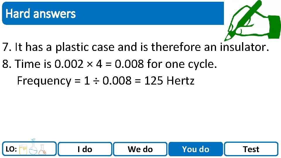 Sci. Doc Hard answers 7. It has a plastic case and is therefore an