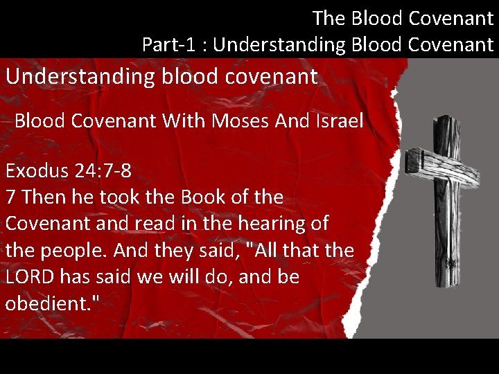 The Blood Covenant Part-1 : Understanding Blood Covenant Understanding blood covenant Blood Covenant With