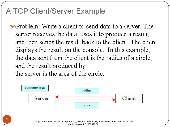 A TCP Client/Server Example Problem: Write a client to send data to a server.