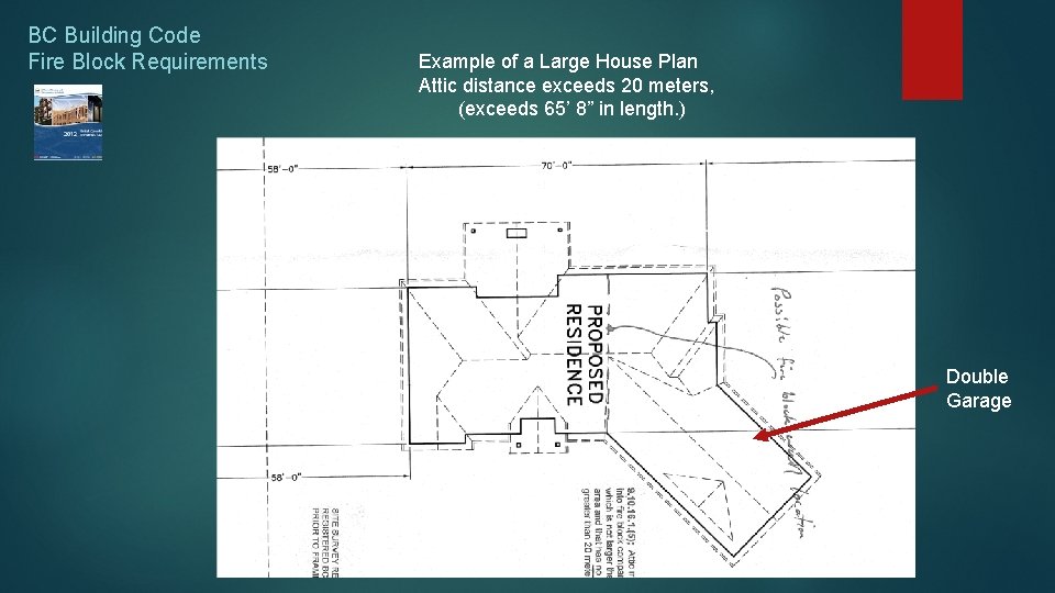 BC Building Code Fire Block Requirements Example of a Large House Plan Attic distance