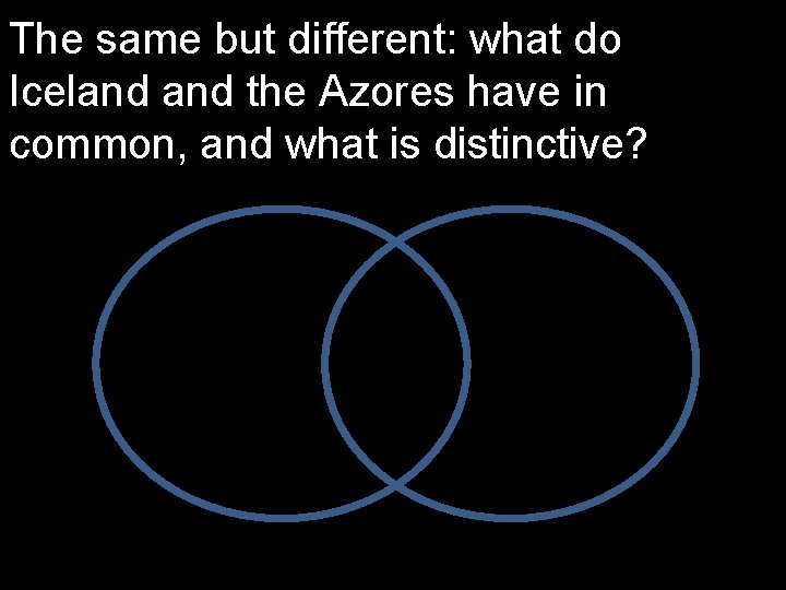 The same but different: what do Iceland the Azores have in common, and what