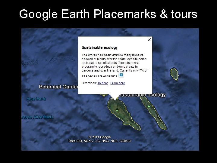 Google Earth Placemarks & tours 