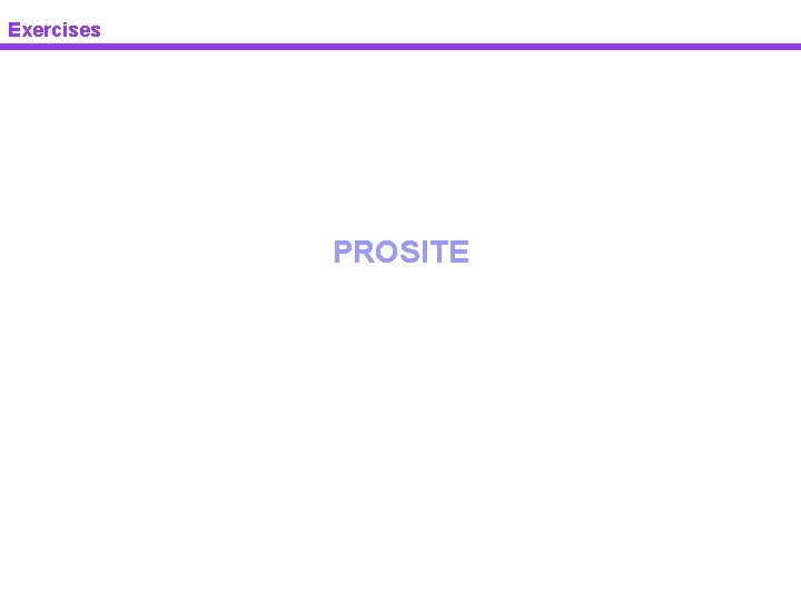 Exercises PROSITE 
