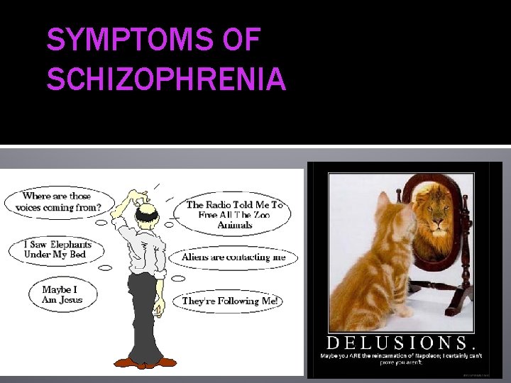 SYMPTOMS OF SCHIZOPHRENIA 