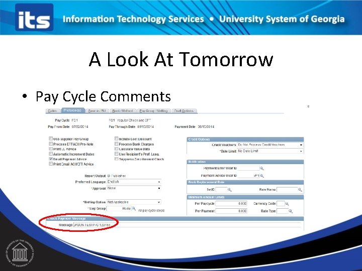 A Look At Tomorrow • Pay Cycle Comments 