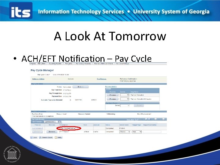 A Look At Tomorrow • ACH/EFT Notification – Pay Cycle 