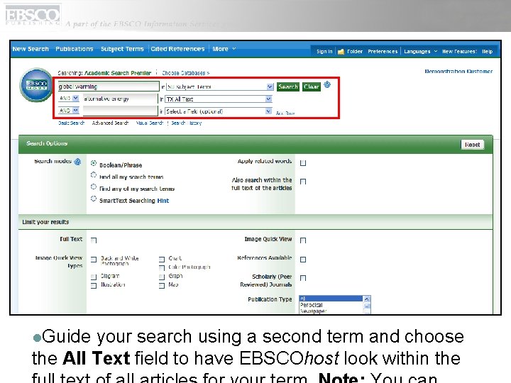 l. Guide your search using a second term and choose the All Text field