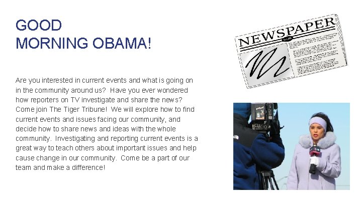 GOOD MORNING OBAMA! Are you interested in current events and what is going on