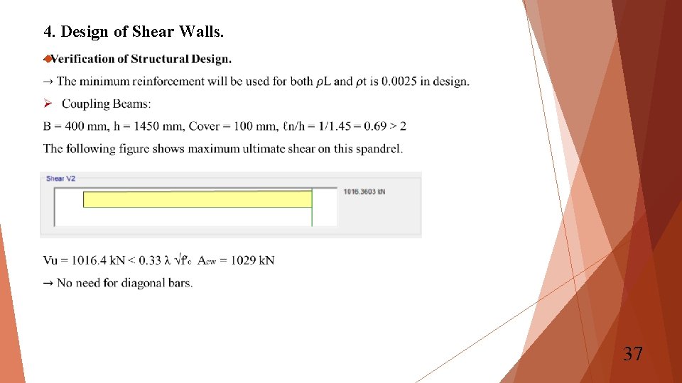 4. Design of Shear Walls. 37 