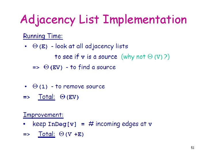 Adjacency List Implementation 51 