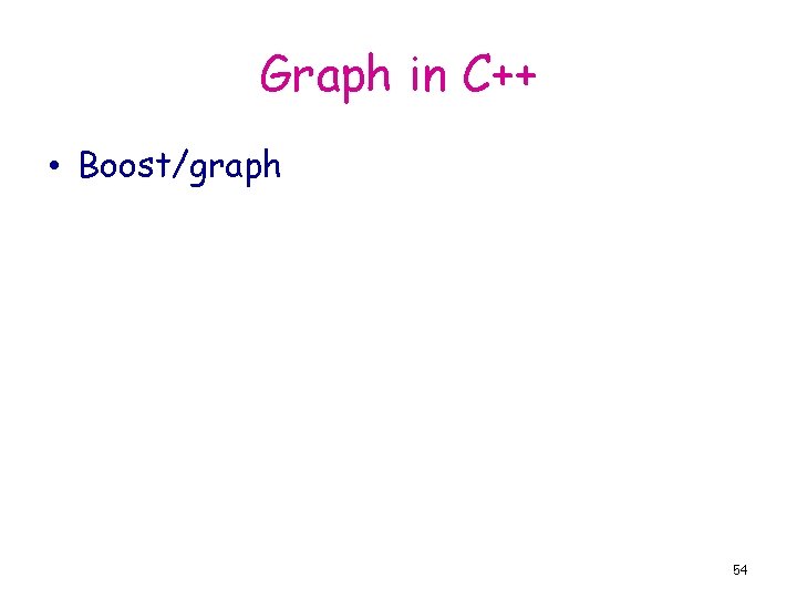 Graph in C++ • Boost/graph 54 