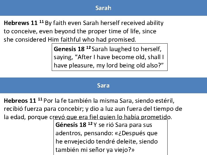 Sarah Hebrews 11 11 By faith even Sarah herself received ability to conceive, even