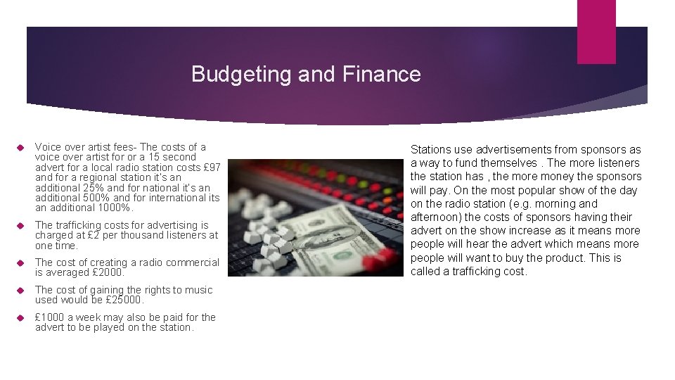 Budgeting and Finance Voice over artist fees- The costs of a voice over artist