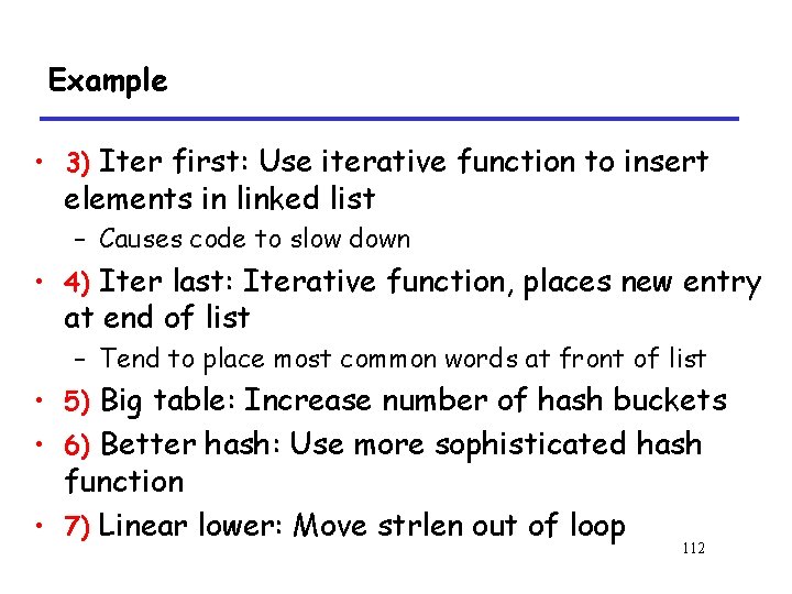 Example • 3) Iter first: Use iterative function to insert elements in linked list