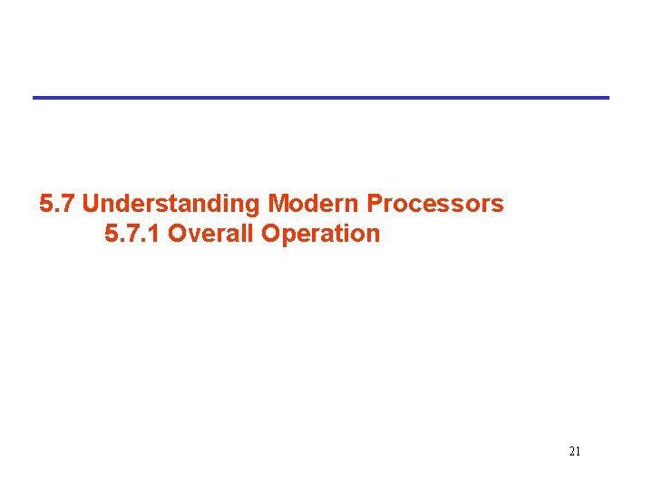 5. 7 Understanding Modern Processors 5. 7. 1 Overall Operation 21 