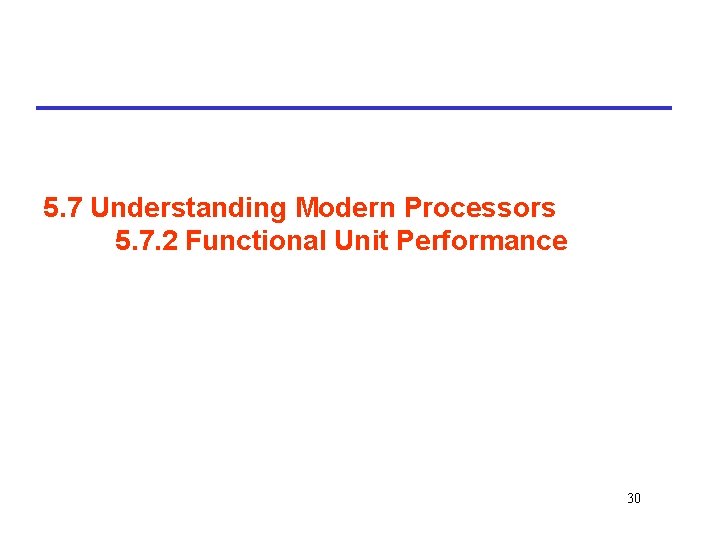 5. 7 Understanding Modern Processors 5. 7. 2 Functional Unit Performance 30 