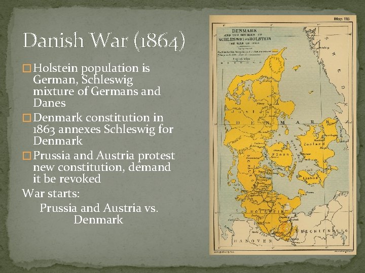 Danish War (1864) � Holstein population is German, Schleswig mixture of Germans and Danes