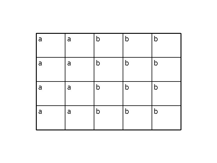 a a b b b 