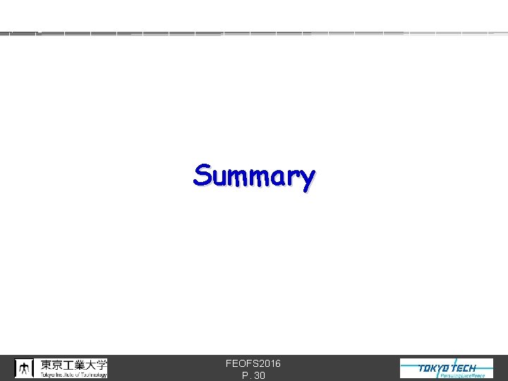 Summary FEOFS 2016 P. 30 