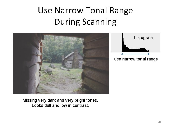 Use Narrow Tonal Range During Scanning histogram use narrow tonal range Missing very dark