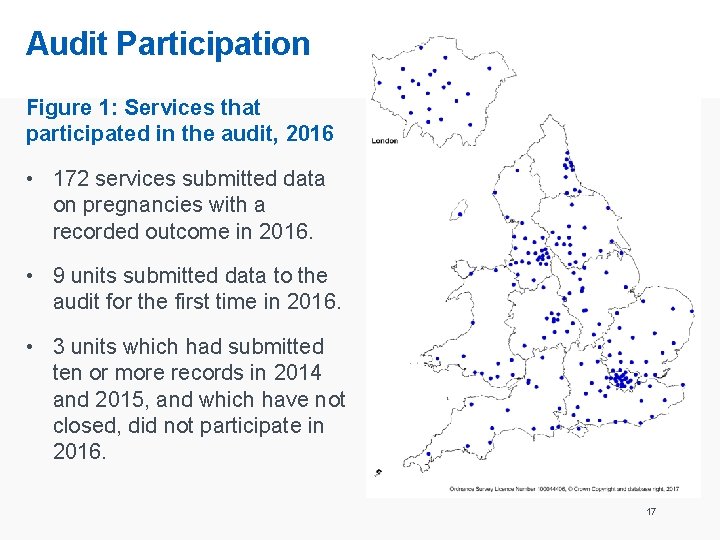 Audit Participation Figure 1: Services that participated in the audit, 2016 • 172 services